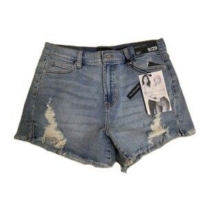 BNWT Kendall + Kylie Women Distressed Cut Off Denim Shorts Blue Sz 9/29 14.5x3.5